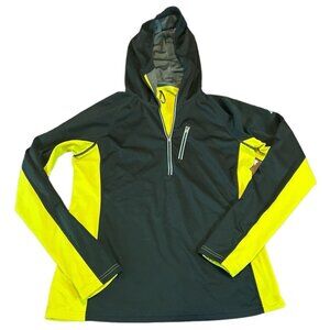 Eastern Mountain Sports EMS Full Zip Hooded Running Jacket F13E0196 L Yellow